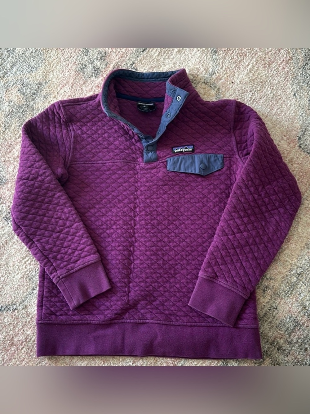 Patagonia Quilted Pullover - Plum with Slate Accents